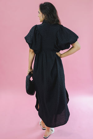 Carry On Smocked Midi Dress In Black