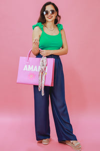 Amalfi Coast Tote In Guava Pink