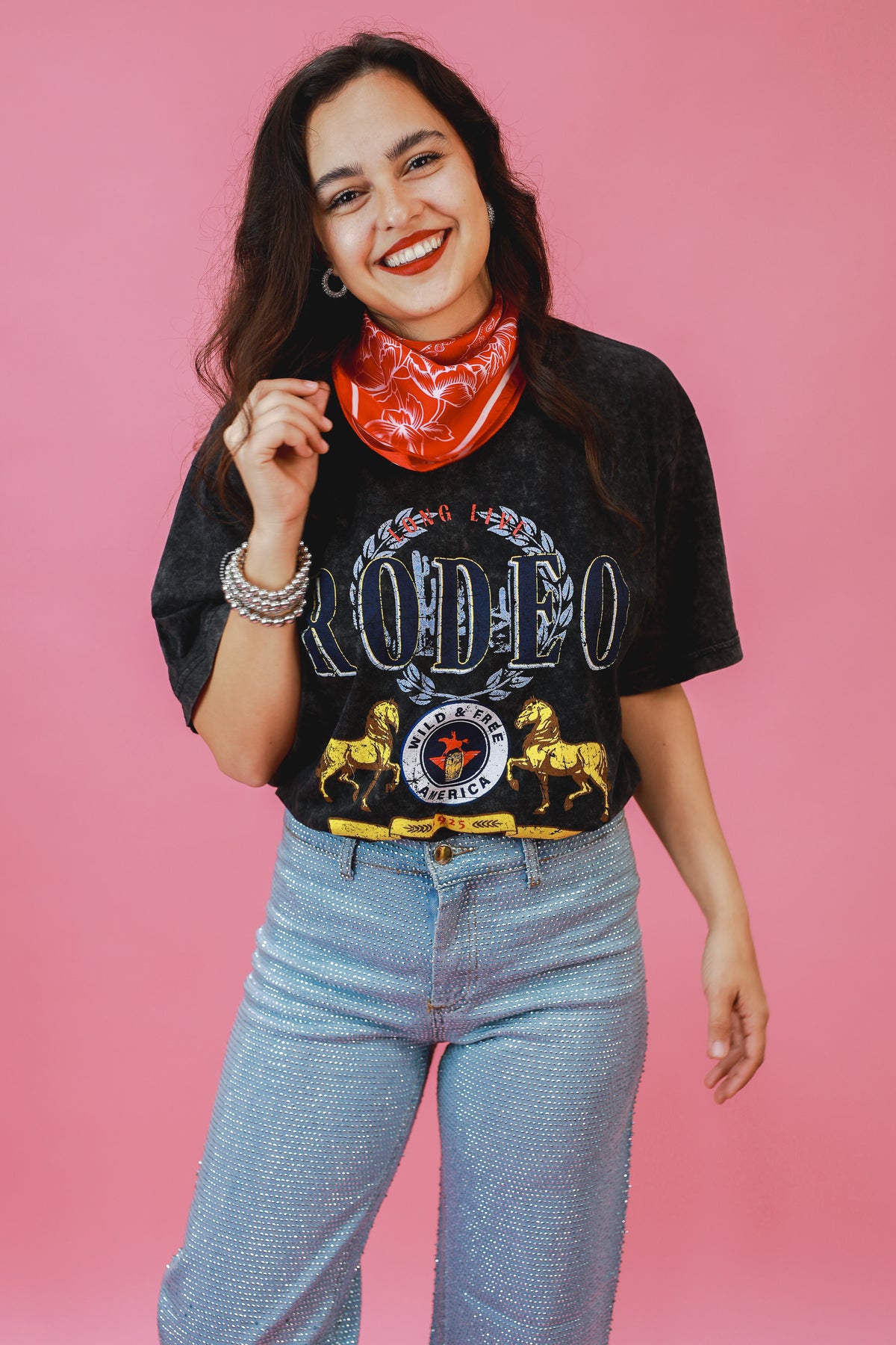 Long Live Rodeo Tee In Black