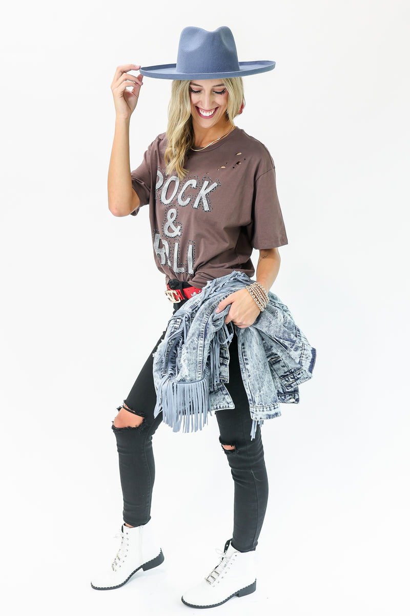 Rock N' Roll Tee In Brown