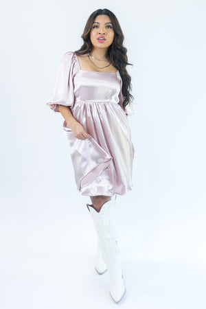 Pour The Wine Shift Dress In Blush