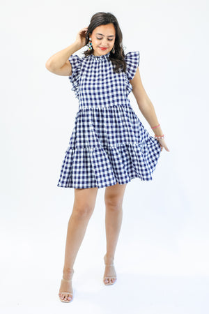 Sweetest Details Gingham Ruffle Dress