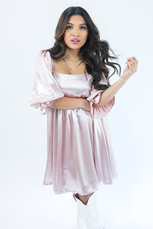 Pour The Wine Shift Dress In Blush