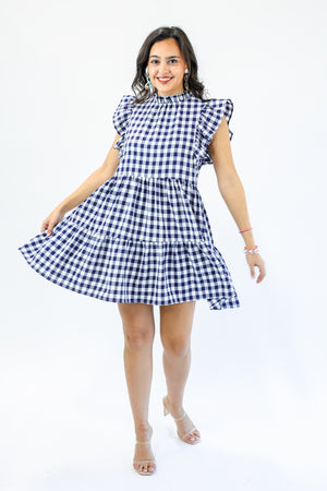 Sweetest Details Gingham Ruffle Dress