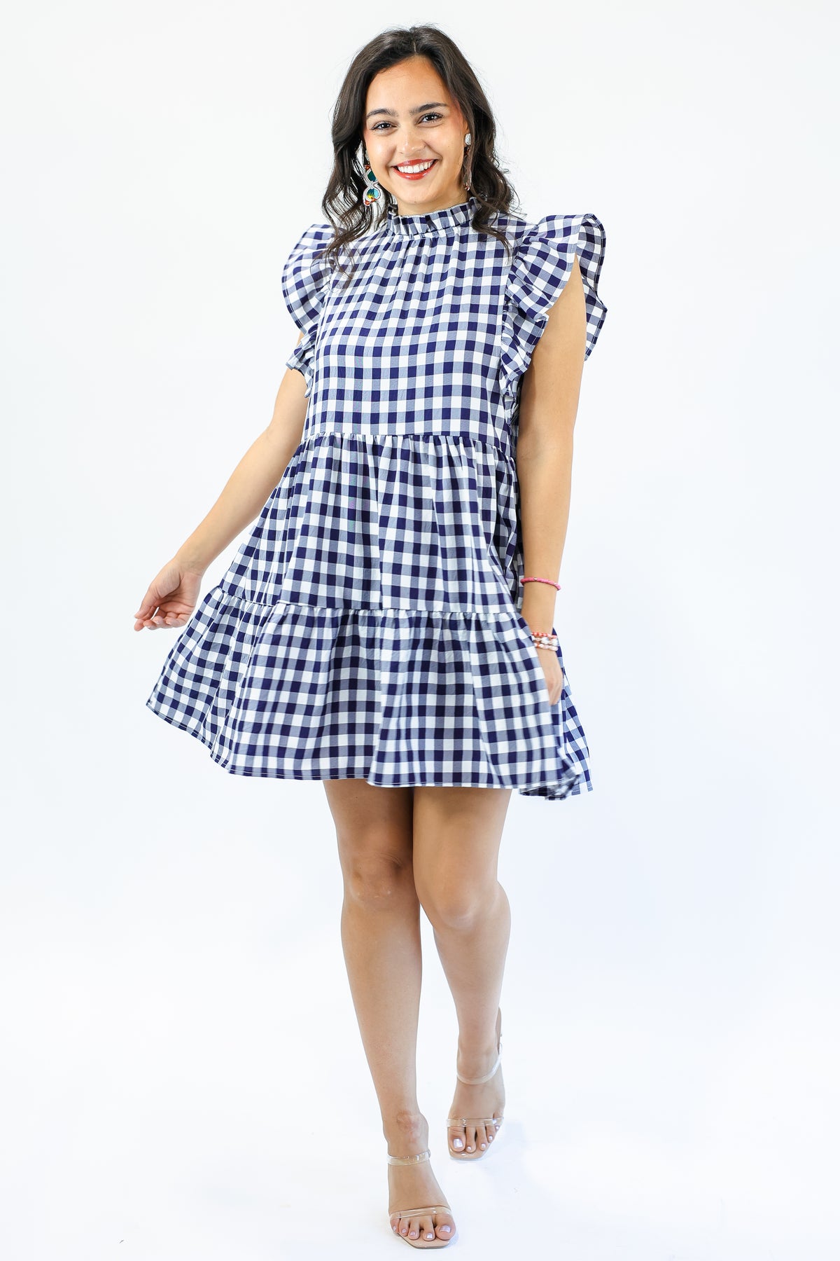 Sweetest Details Gingham Ruffle Dress