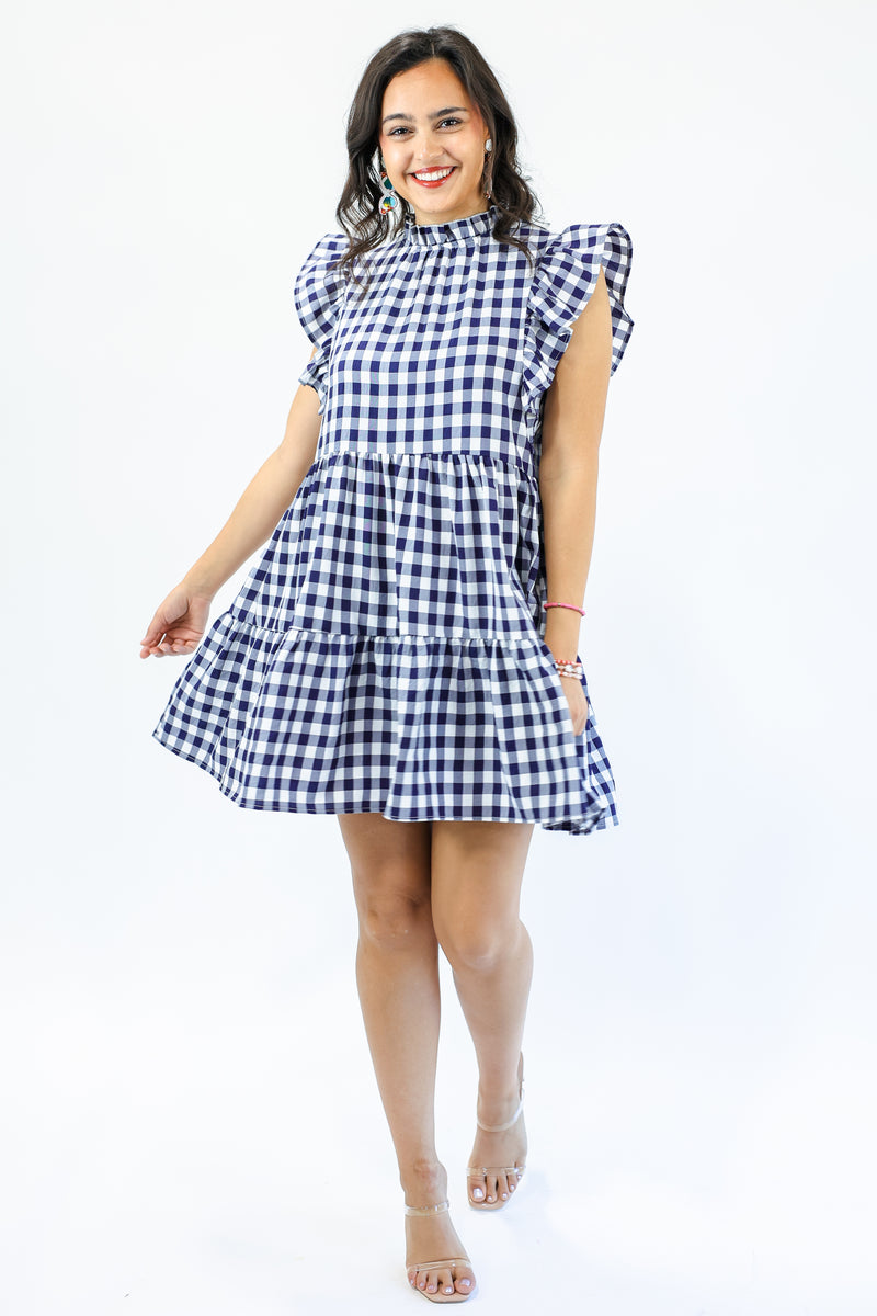 Sweetest Details Gingham Ruffle Dress