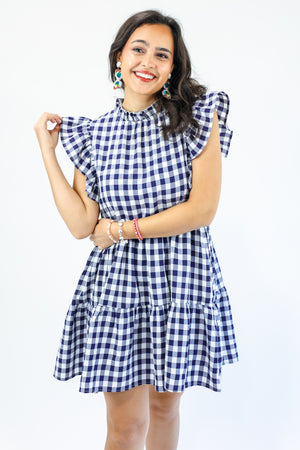 Sweetest Details Gingham Ruffle Dress