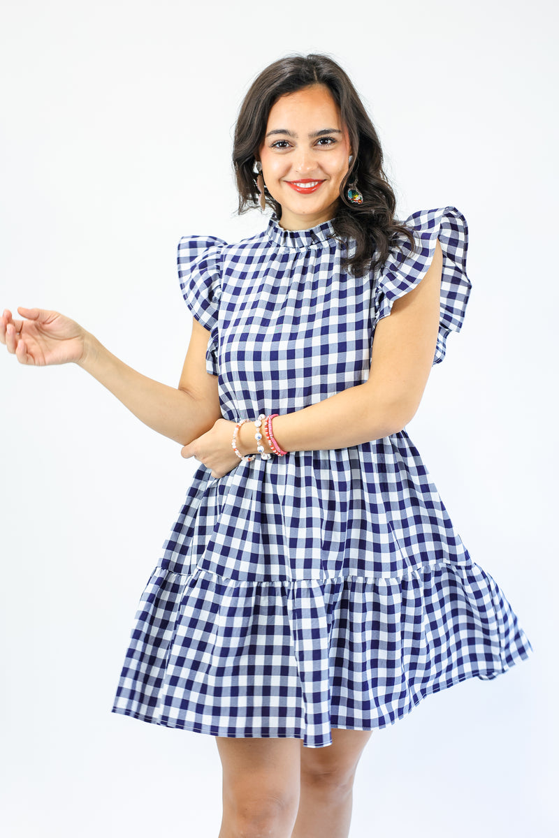 Sweetest Details Gingham Ruffle Dress