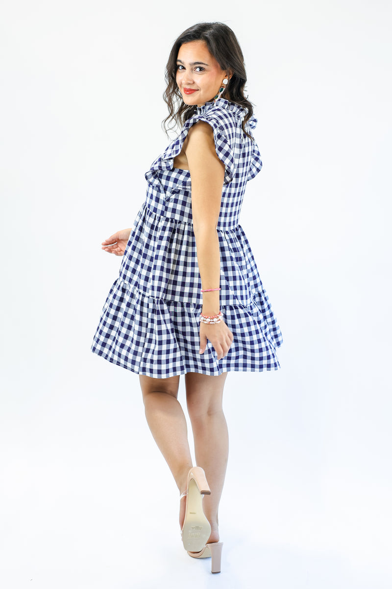 Sweetest Details Gingham Ruffle Dress