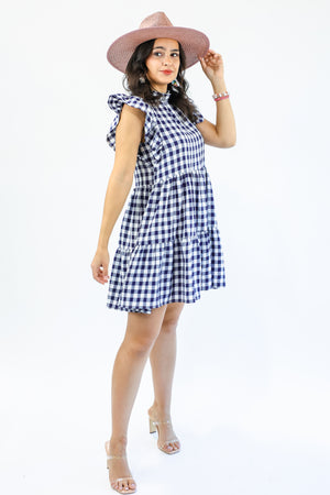 Sweetest Details Gingham Ruffle Dress