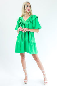 Queen Of Cards Dress In Kelly Green