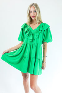 Queen Of Cards Dress In Kelly Green