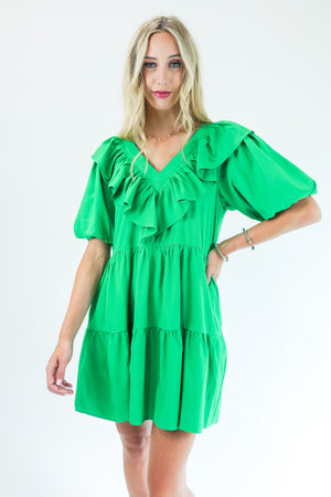 Queen Of Cards Dress In Kelly Green