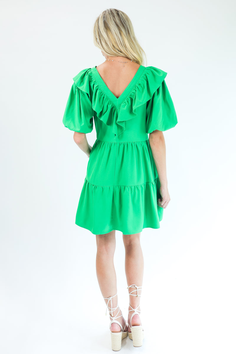 Queen Of Cards Dress In Kelly Green