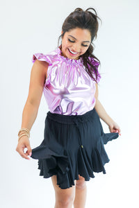 Style Report Ruffle Skort In Black