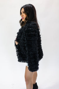 Calling All Divas Fringe Jacket In Black