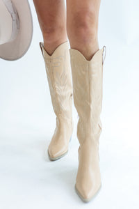 The Ryan Knee High Boot In Light Tan