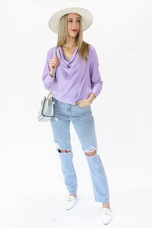 Strong Statement Shift Top In Lavender