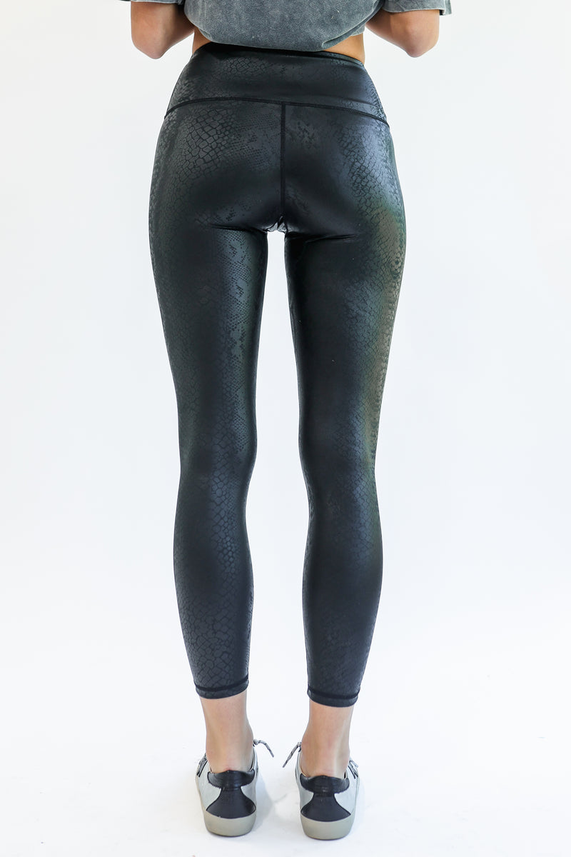 Sweet Grace Snake Print Leggings In Black