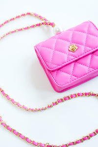 Madison Chic Pearl Crossbody In Pink