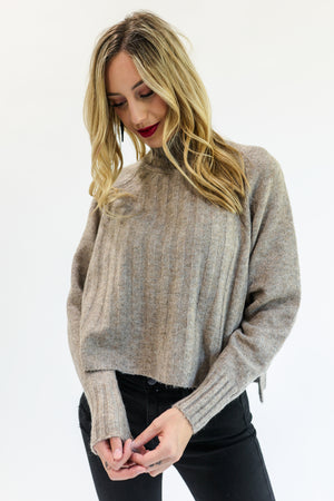 Casual Attitude Sweater In Warm Taupe