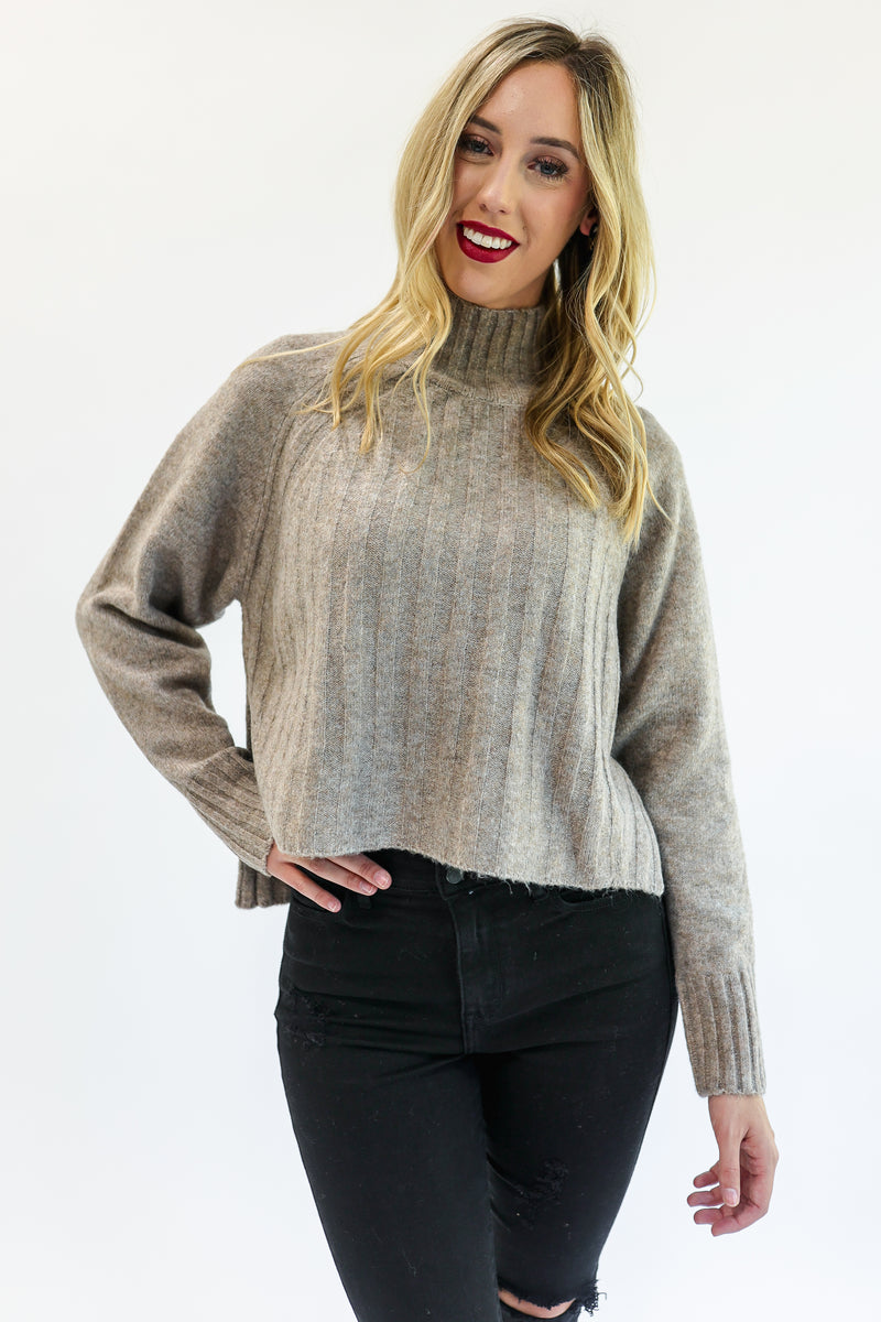 Casual Attitude Sweater In Warm Taupe