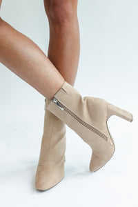 The Gabby Bootie In Warm Taupe