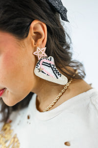 Sporty Spice Star Sneaker Earrings In Pink