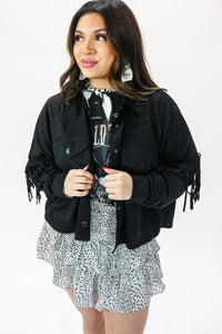 Rodeo Queen Fringe Jacket In Black