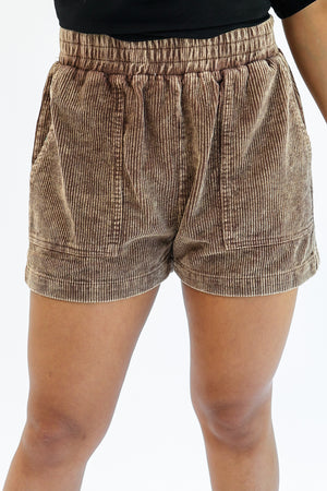 Coolest Feeling Corduroy Shorts In Mocha