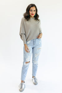 Cool Retreat Dolman Sweater In Oatmeal