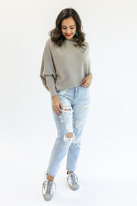 Cool Retreat Dolman Sweater In Oatmeal