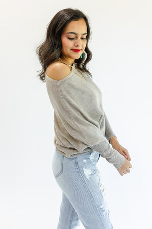 Cool Retreat Dolman Sweater In Oatmeal