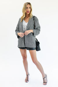 Classy Queen Houndstooth Boyfriend Blazer