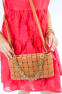 Big Move Woven Crossbody In Light Brown