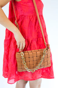 Big Move Woven Crossbody In Light Brown