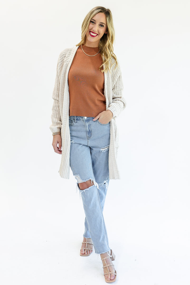 Denver Called Knit Cardigan In Cream