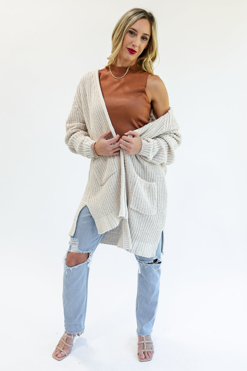 Denver Called Knit Cardigan In Cream