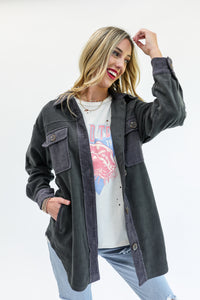 Fireside Babe Shacket In Charcoal