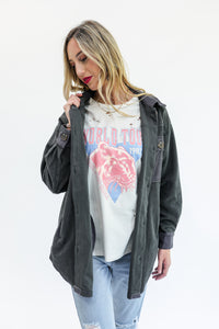 Fireside Babe Shacket In Charcoal