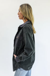 Fireside Babe Shacket In Charcoal