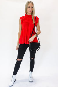 Keep It Sweet Shift Top In Red