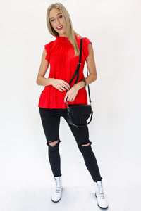 Keep It Sweet Shift Top In Red