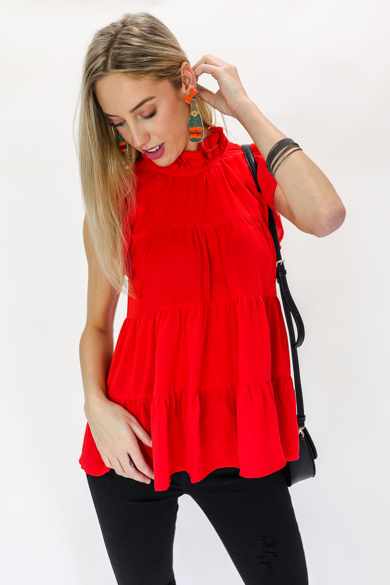 Keep It Sweet Shift Top In Red