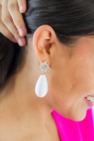 Lovestruck Teardrop Earrings In White