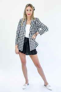 The Editor Gingham Blazer In Black