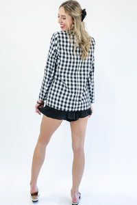 The Editor Gingham Blazer In Black