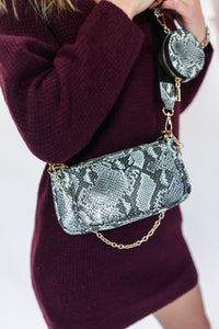 Big Expectations 2 In 1 Snake Print Crossbody