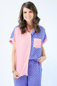 Day Dreaming Abstract Top in Pink