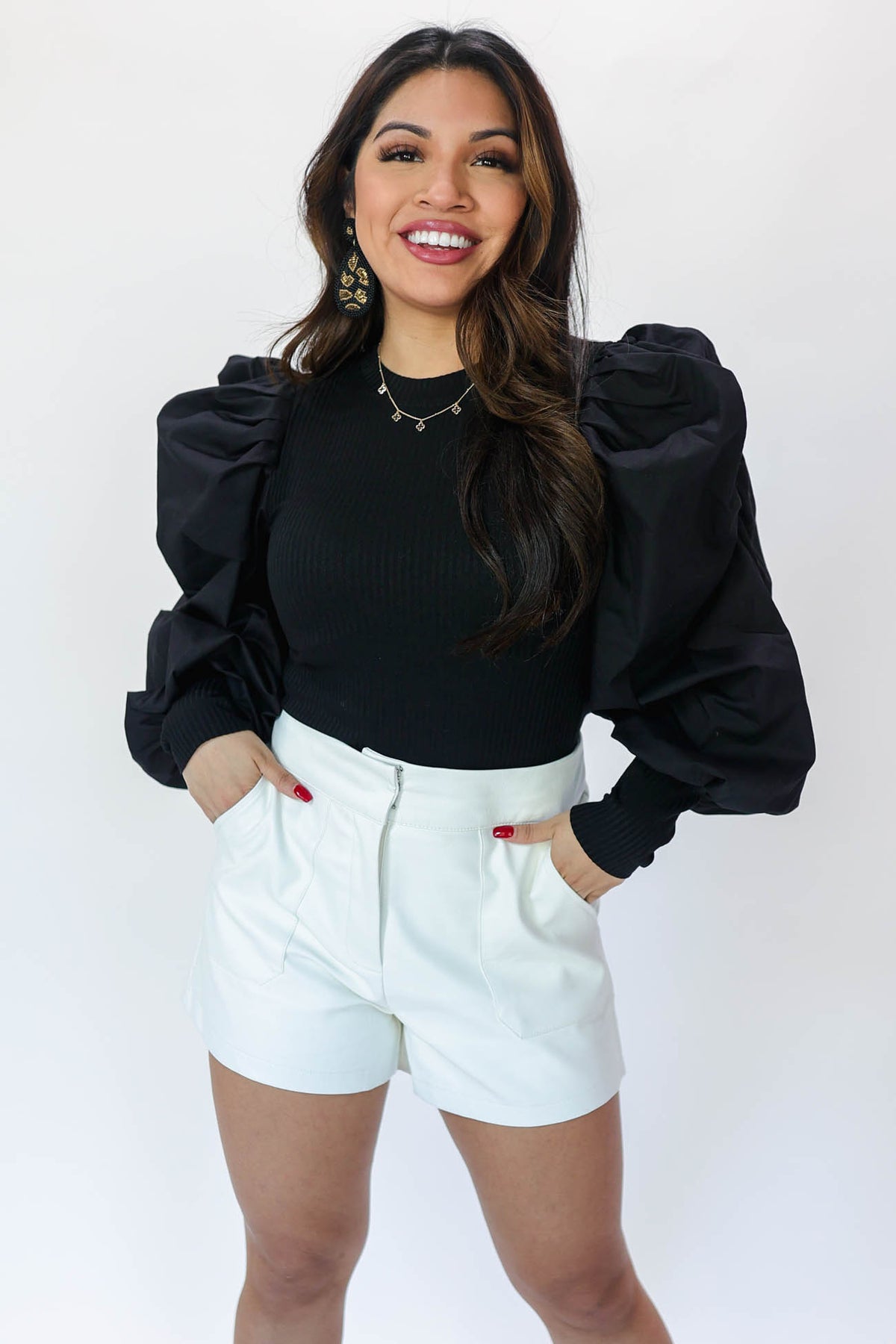 Exciting News Cropped Top In Black